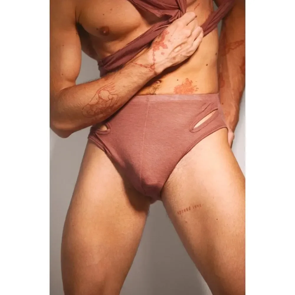 NEW Exterface x Stiaan Louw EX-SL Swear Break Mocha Rose Ripped Brief Large